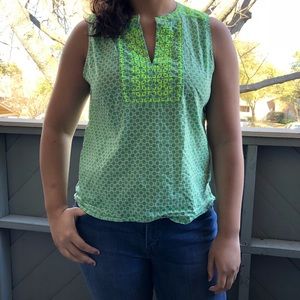 J.Crew tank with embroidery